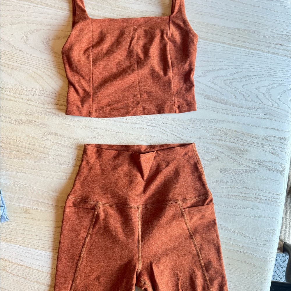 Beyond Yoga Burnt Orange workout set
